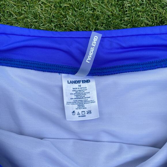 Lands' End Women's Blue Nylon Swim Skirt Size 10 - Picture 2 of 4